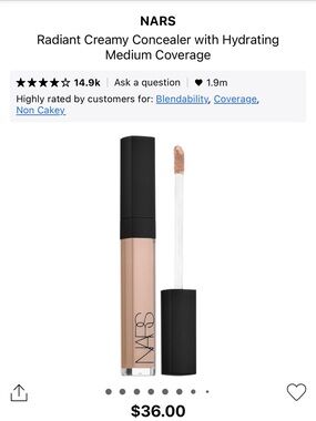 NWT NARS Radiant Creamy Concealer (2.5, Créme Brulée)